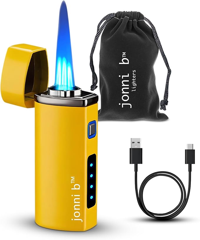 Jonni B Brushed Black 3-Flame Butane Torch Lighter