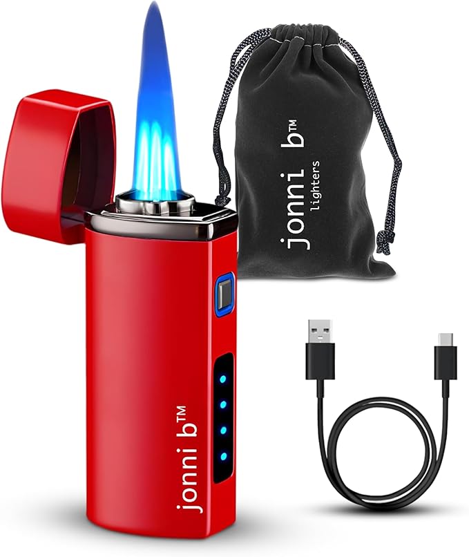 Jonni B Brushed Black 3-Flame Butane Torch Lighter