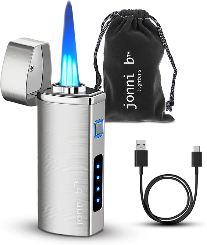 Jonni B Brushed Black 3-Flame Butane Torch Lighter