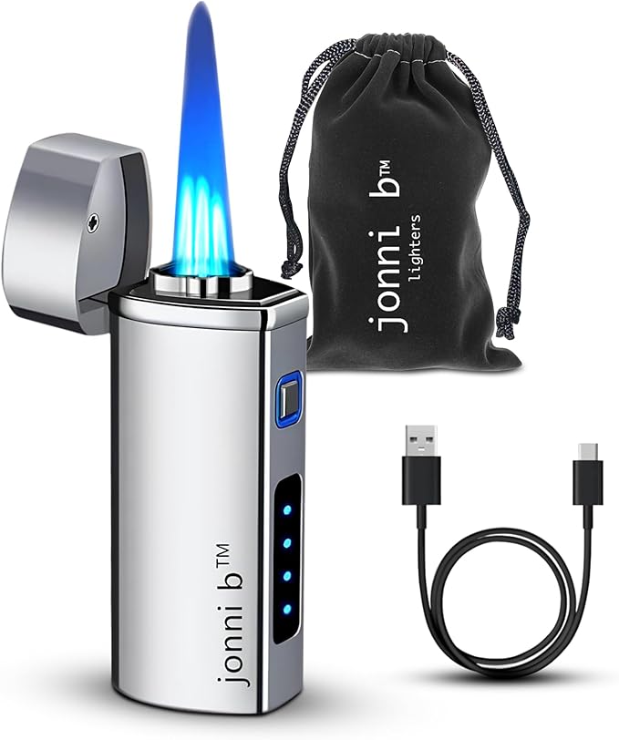 Jonni B Brushed Black 3-Flame Butane Torch Lighter
