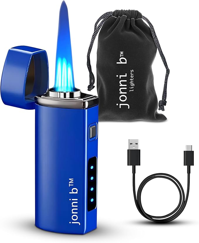 Jonni B Brushed Black 3-Flame Butane Torch Lighter